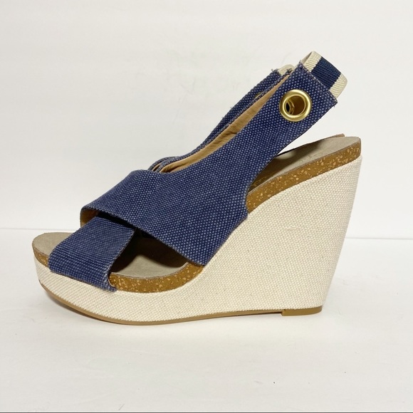 Splendid Slingback Wedge‎ Peep Toe Sandal - Picture 4 of 8